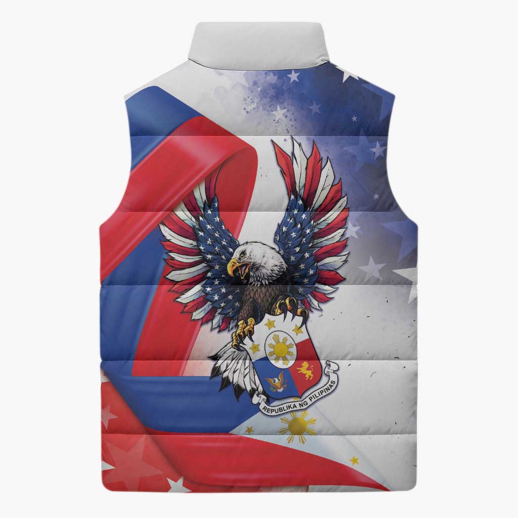 Filipino American History Month Sleeveless Puffer Jacket Philippines Proud Of My Roots - Wonder Print Shop