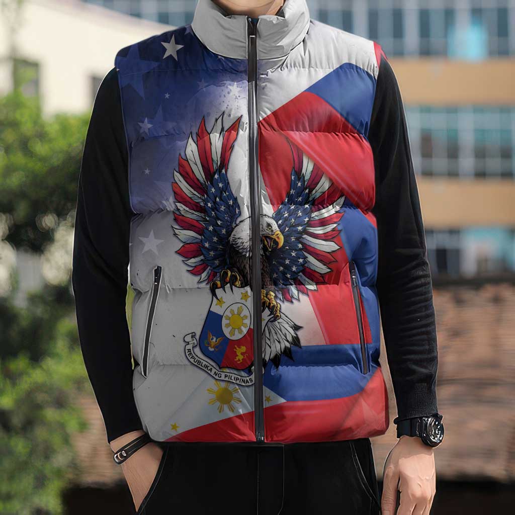 Filipino American History Month Sleeveless Puffer Jacket Philippines Proud Of My Roots - Wonder Print Shop