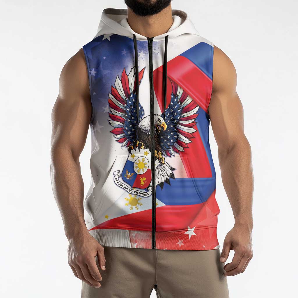 Filipino American History Month Sleeveless Zip Hoodie Philippines Proud Of My Roots - Wonder Print Shop