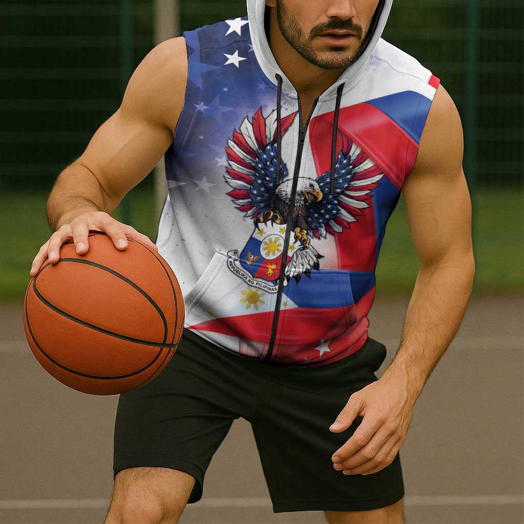 Filipino American History Month Sleeveless Zip Hoodie Philippines Proud Of My Roots - Wonder Print Shop