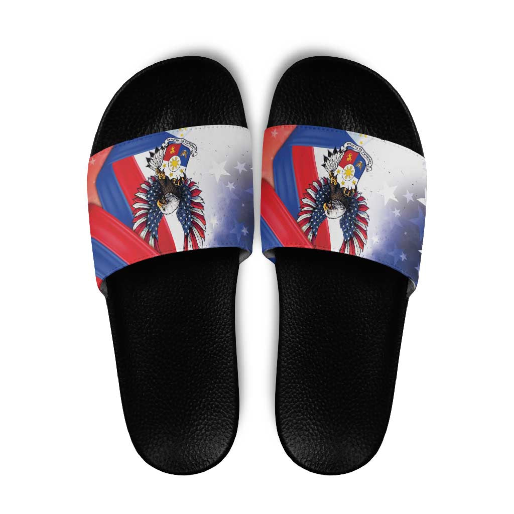 Filipino American History Month Slide Sandals Philippines Proud Of My Roots - Wonder Print Shop