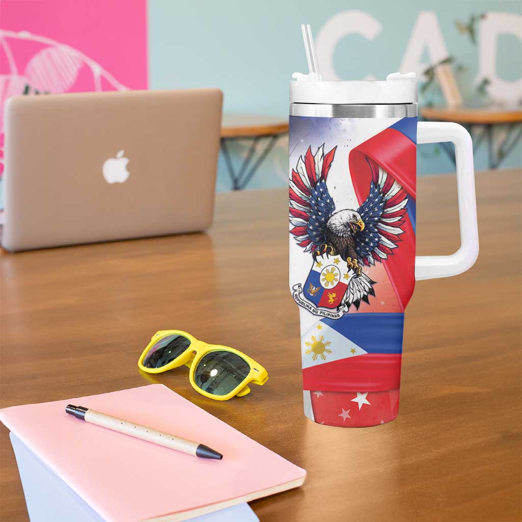 Filipino American History Month Tumbler With Handle Philippines Proud Of My Roots - Wonder Print Shop