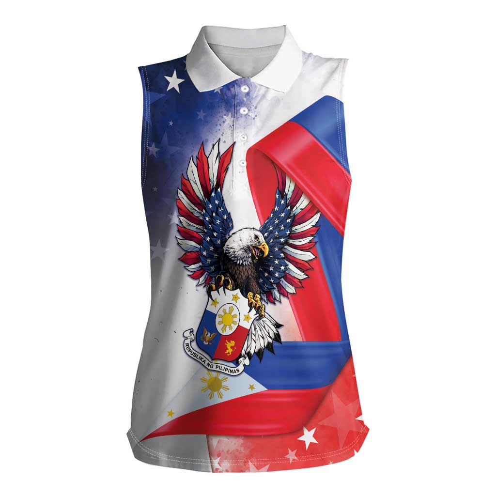 Filipino American History Month Women Sleeveless Polo Shirt Philippines Proud Of My Roots - Wonder Print Shop