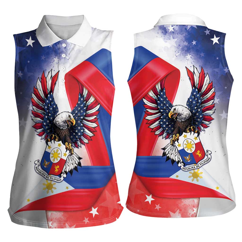Filipino American History Month Women Sleeveless Polo Shirt Philippines Proud Of My Roots - Wonder Print Shop