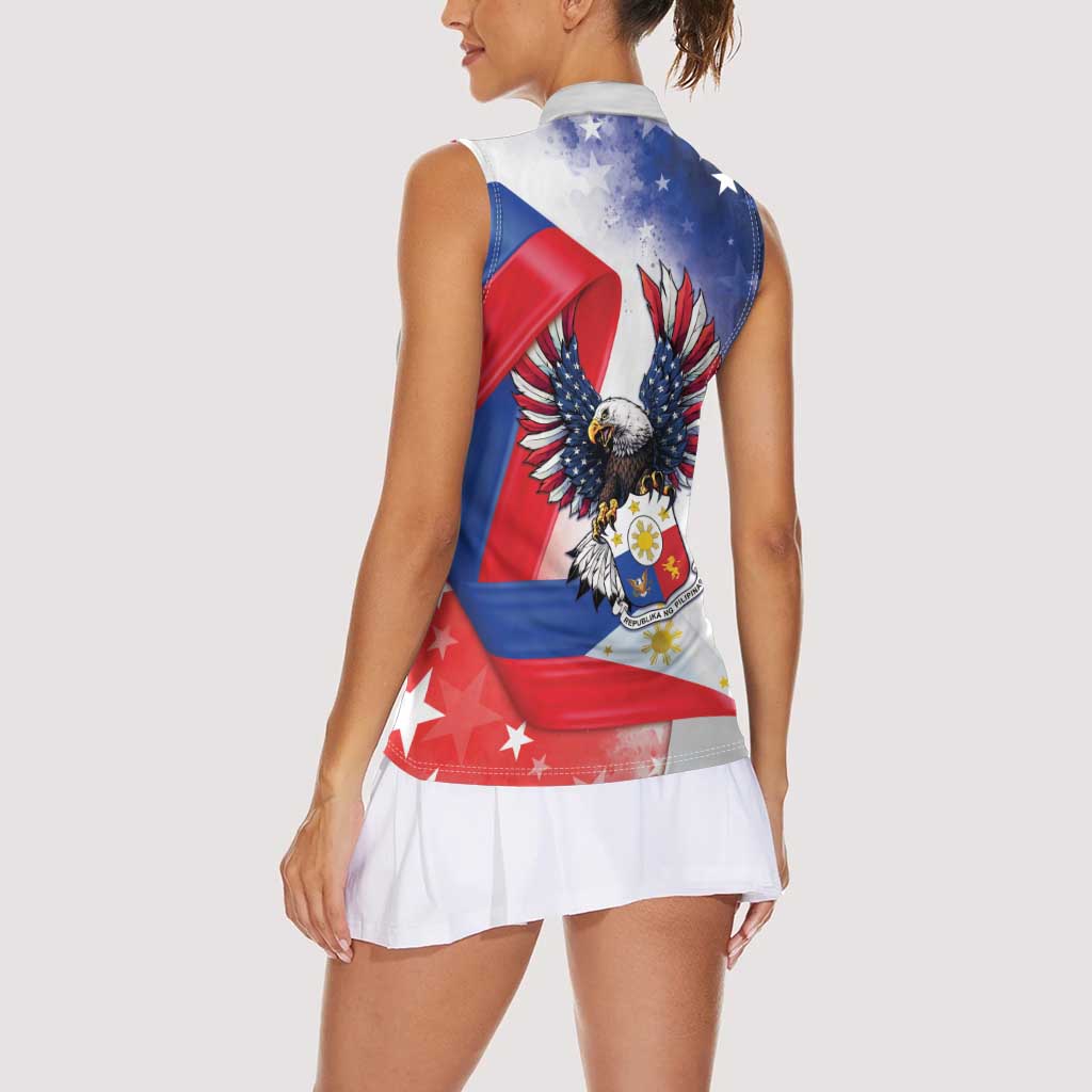Filipino American History Month Women Sleeveless Polo Shirt Philippines Proud Of My Roots - Wonder Print Shop