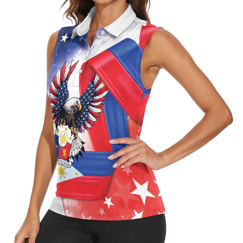 Filipino American History Month Women Sleeveless Polo Shirt Philippines Proud Of My Roots - Wonder Print Shop