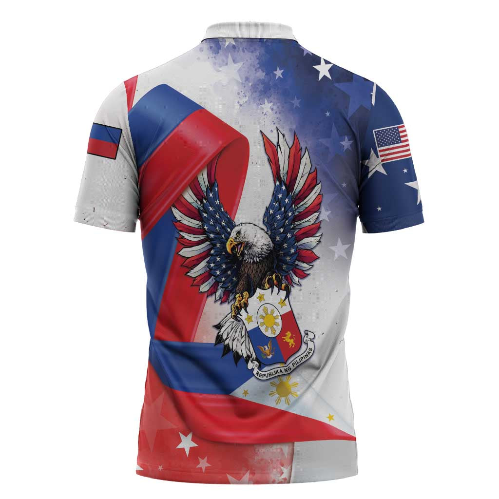 Filipino American History Month Zipper Polo Shirt Philippines Proud Of My Roots - Wonder Print Shop