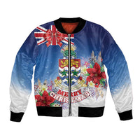 Cayman Islands Christmas Bomber Jacket Coquette Bow Xmas Vibe - Wonder Print Shop