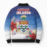 Cayman Islands Christmas Bomber Puffer Jacket Coquette Bow Xmas Vibe - Wonder Print Shop