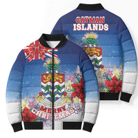Cayman Islands Christmas Bomber Puffer Jacket Coquette Bow Xmas Vibe - Wonder Print Shop