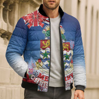 Cayman Islands Christmas Bomber Puffer Jacket Coquette Bow Xmas Vibe - Wonder Print Shop