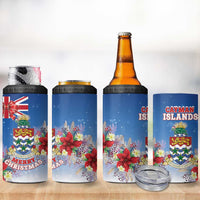 Cayman Islands Christmas 4 in 1 Can Cooler Tumbler Coquette Bow Xmas Vibe - Wonder Print Shop