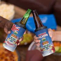 Cayman Islands Christmas 4 in 1 Can Cooler Tumbler Coquette Bow Xmas Vibe - Wonder Print Shop