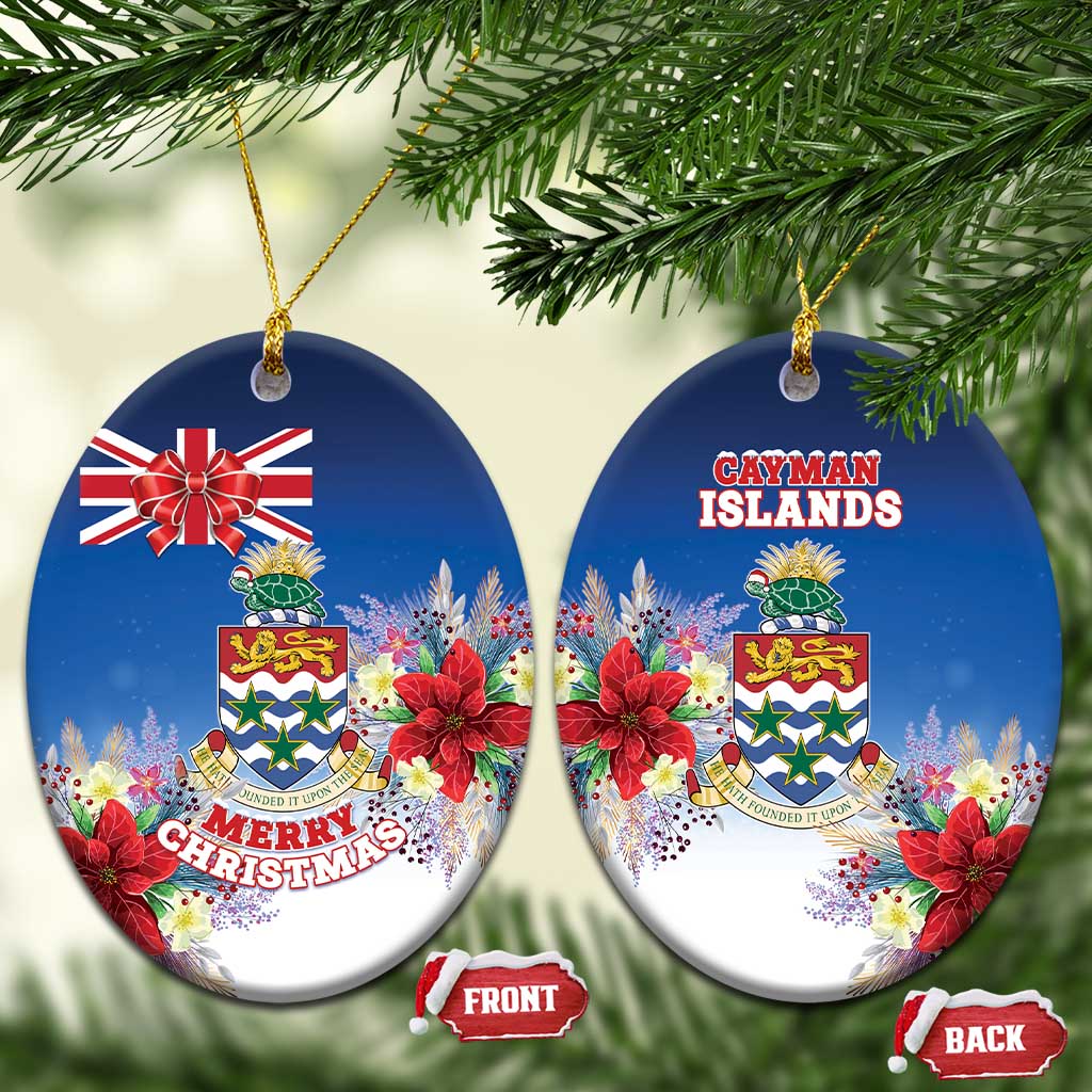Cayman Islands Christmas Ceramic Ornament Coquette Bow Xmas Vibe - Wonder Print Shop