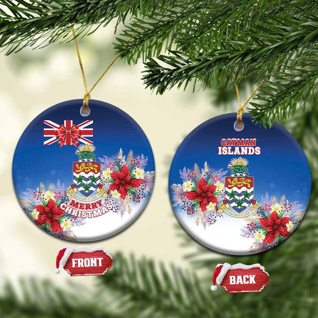 Cayman Islands Christmas Ceramic Ornament Coquette Bow Xmas Vibe - Wonder Print Shop