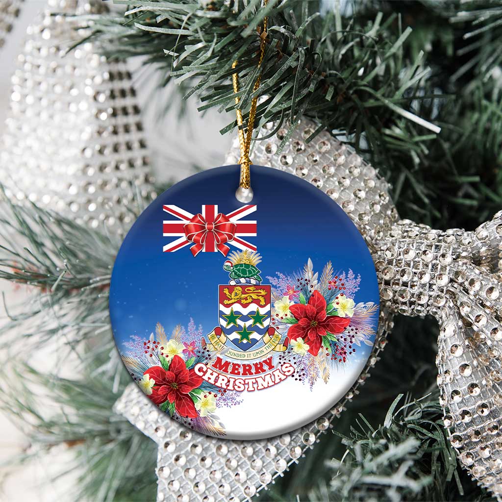 Cayman Islands Christmas Ceramic Ornament Coquette Bow Xmas Vibe - Wonder Print Shop