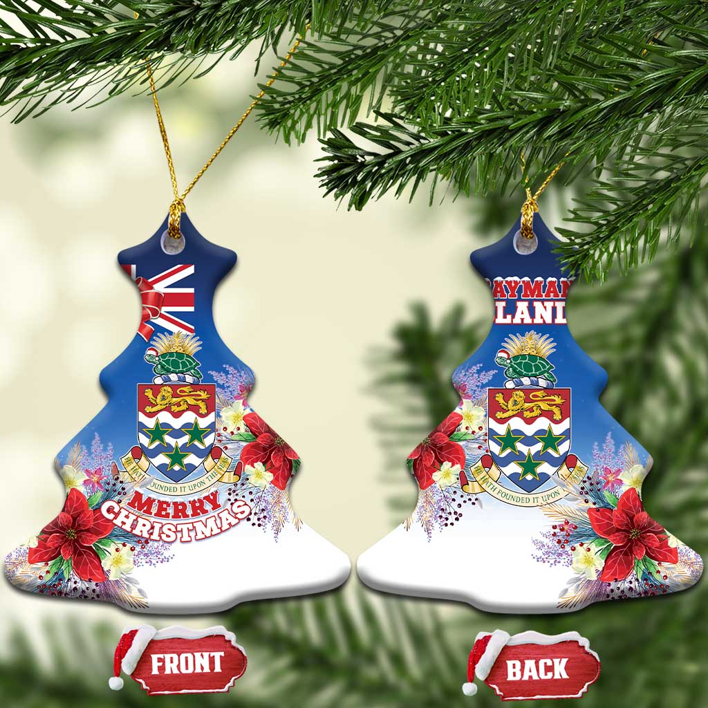 Cayman Islands Christmas Ceramic Ornament Coquette Bow Xmas Vibe - Wonder Print Shop