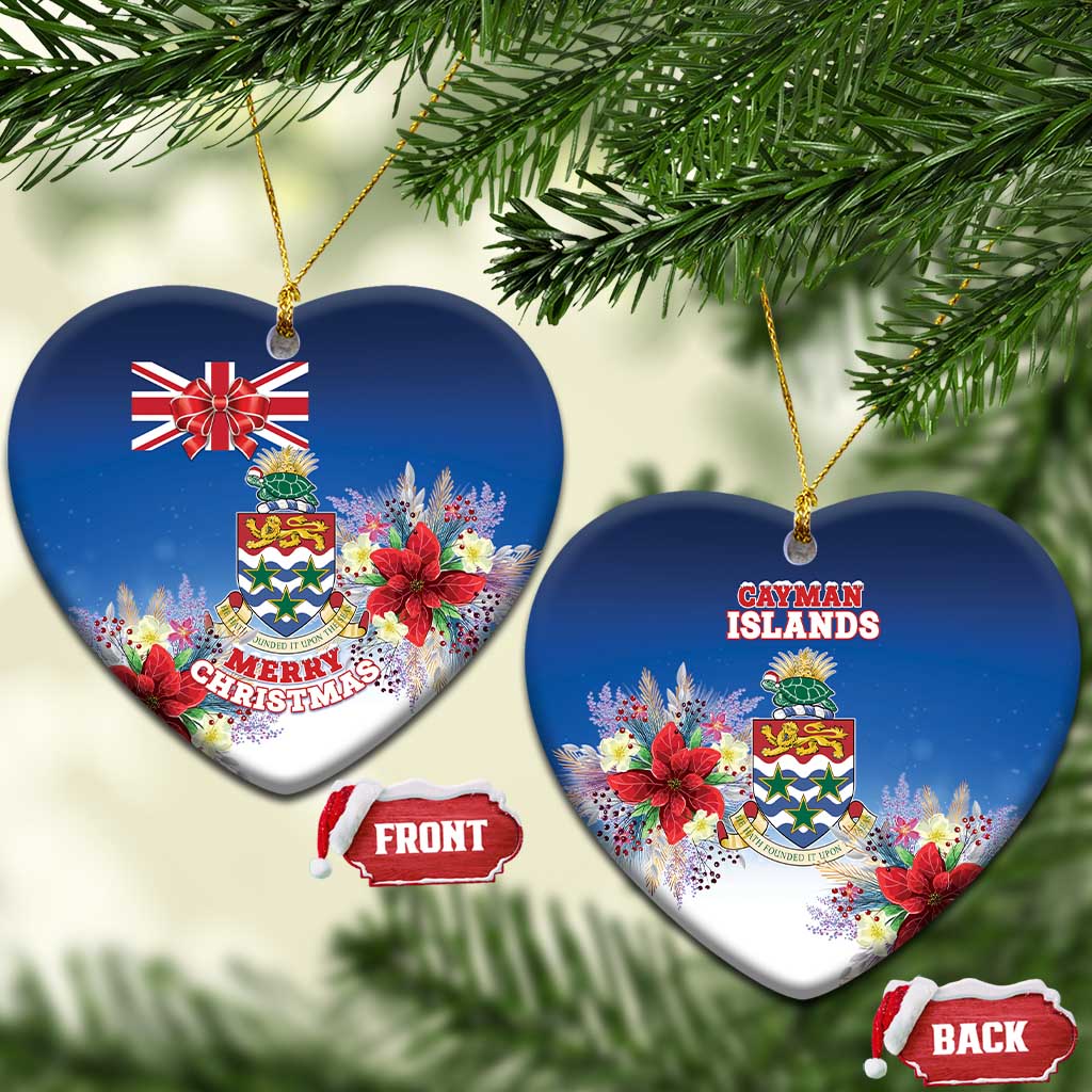 Cayman Islands Christmas Ceramic Ornament Coquette Bow Xmas Vibe - Wonder Print Shop