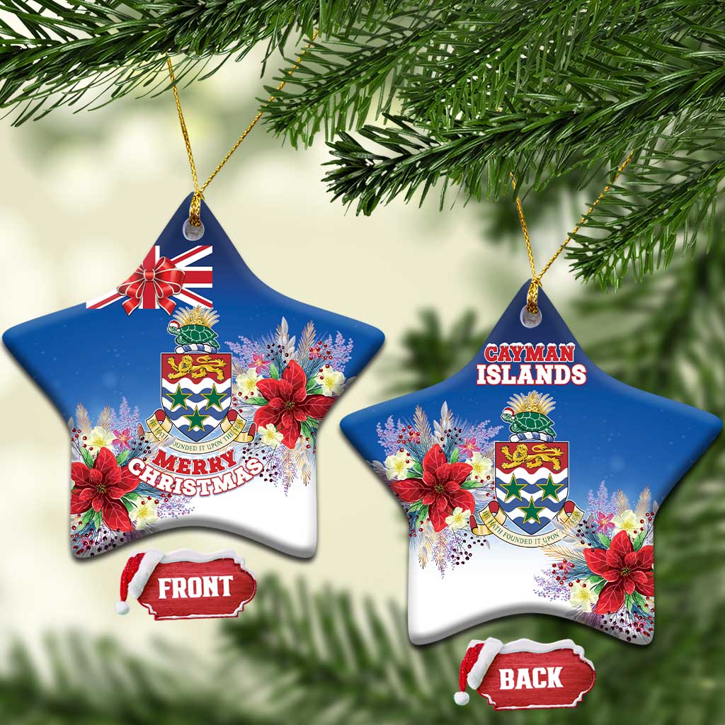 Cayman Islands Christmas Ceramic Ornament Coquette Bow Xmas Vibe - Wonder Print Shop