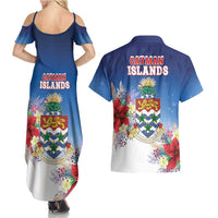 Cayman Islands Christmas Couples Matching Summer Maxi Dress and Hawaiian Shirt Coquette Bow Xmas Vibe - Wonder Print Shop