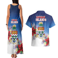 Cayman Islands Christmas Couples Matching Tank Maxi Dress and Hawaiian Shirt Coquette Bow Xmas Vibe - Wonder Print Shop