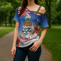 Cayman Islands Christmas Cross Shoulder Shirt Coquette Bow Xmas Vibe - Wonder Print Shop