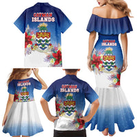 Cayman Islands Christmas Family Matching Mermaid Dress and Hawaiian Shirt Coquette Bow Xmas Vibe - Wonder Print Shop