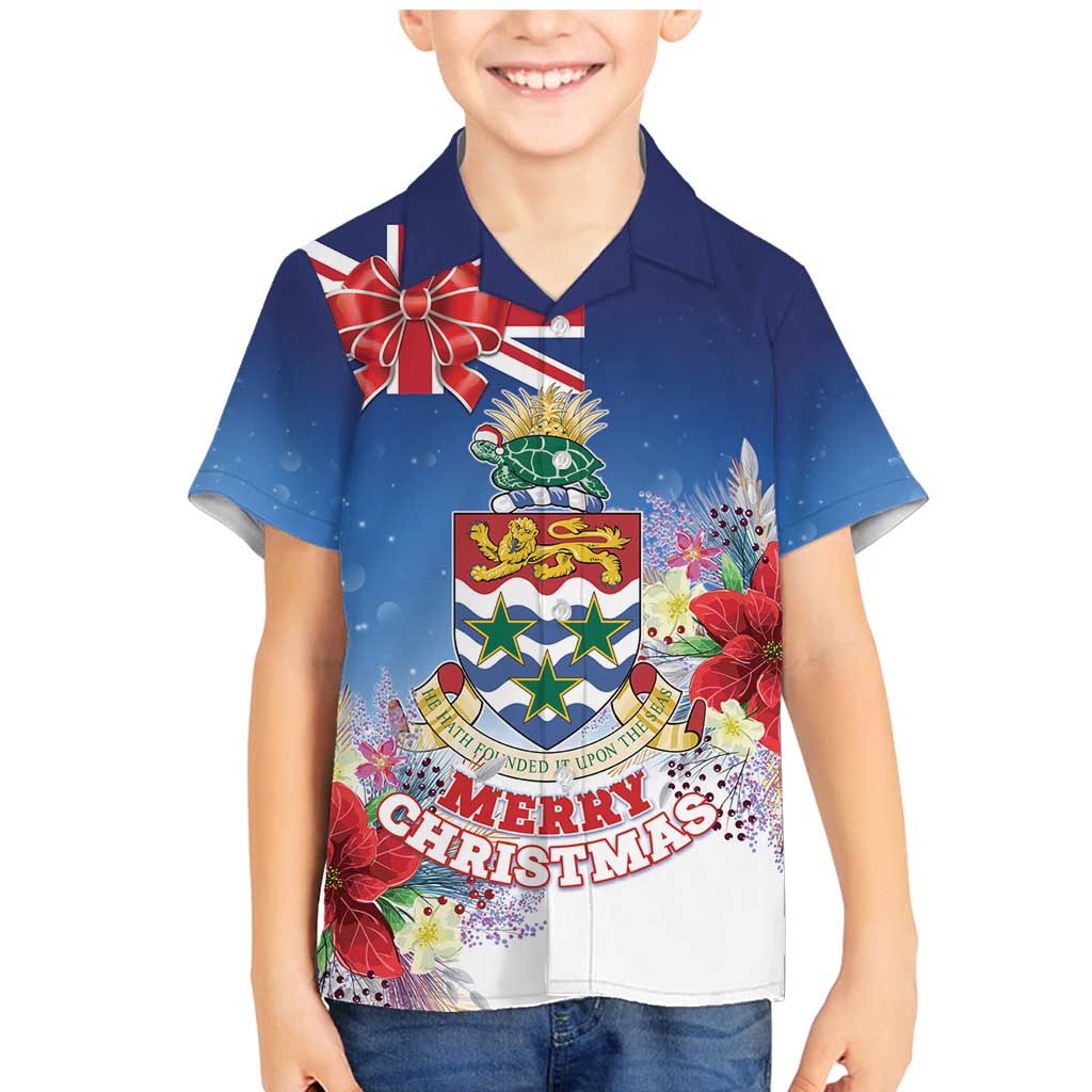 Cayman Islands Christmas Family Matching Mermaid Dress and Hawaiian Shirt Coquette Bow Xmas Vibe - Wonder Print Shop