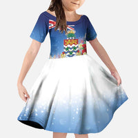 Cayman Islands Christmas Family Matching Off Shoulder Maxi Dress and Hawaiian Shirt Coquette Bow Xmas Vibe - Wonder Print Shop