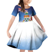 Cayman Islands Christmas Family Matching Off Shoulder Short Dress and Hawaiian Shirt Coquette Bow Xmas Vibe - Wonder Print Shop