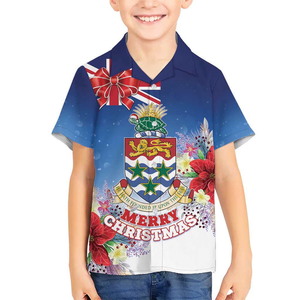 Cayman Islands Christmas Family Matching Summer Maxi Dress and Hawaiian Shirt Coquette Bow Xmas Vibe - Wonder Print Shop