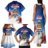 Cayman Islands Christmas Family Matching Tank Maxi Dress and Hawaiian Shirt Coquette Bow Xmas Vibe - Wonder Print Shop