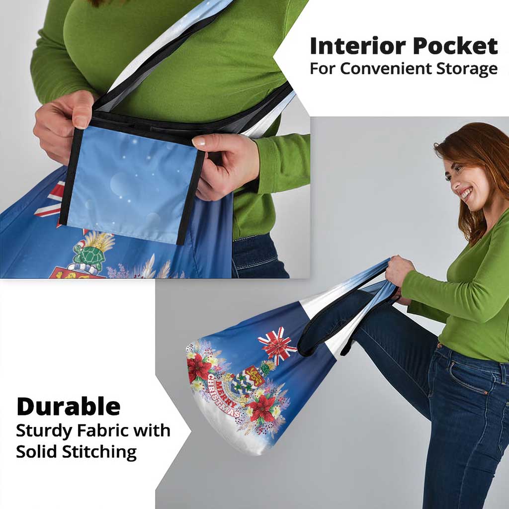 Cayman Islands Christmas Grocery Bag Coquette Bow Xmas Vibe - Wonder Print Shop