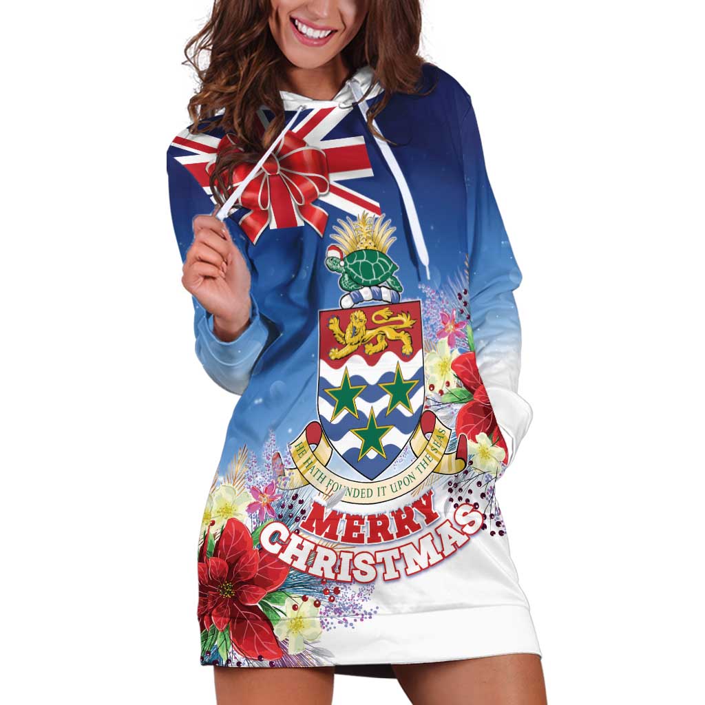 Cayman Islands Christmas Hoodie Dress Coquette Bow Xmas Vibe - Wonder Print Shop