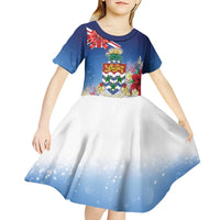 Cayman Islands Christmas Kid Short Sleeve Dress Coquette Bow Xmas Vibe - Wonder Print Shop
