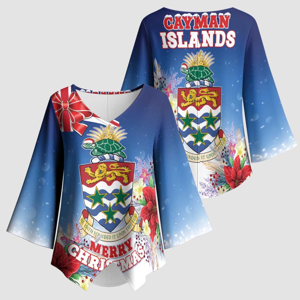 Cayman Islands Christmas Kimono Sleeve Blouse Coquette Bow Xmas Vibe - Wonder Print Shop