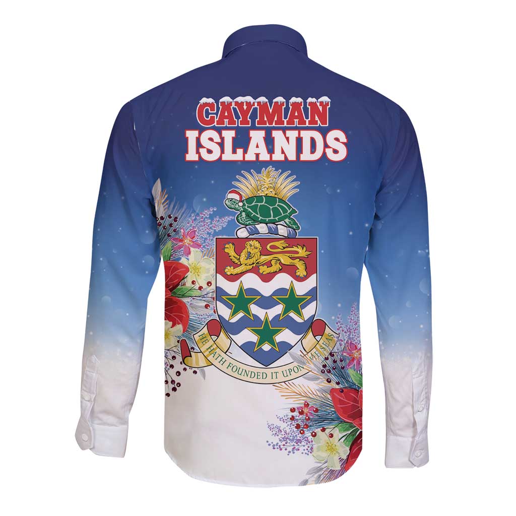 Cayman Islands Christmas Long Sleeve Button Shirt Coquette Bow Xmas Vibe - Wonder Print Shop