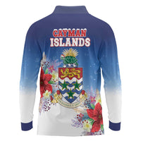 Cayman Islands Christmas Long Sleeve Polo Shirt Coquette Bow Xmas Vibe - Wonder Print Shop