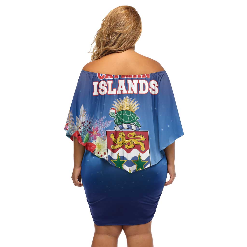 Cayman Islands Christmas Off Shoulder Short Dress Coquette Bow Xmas Vibe - Wonder Print Shop