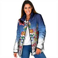 Cayman Islands Christmas Padded Jacket Coquette Bow Xmas Vibe - Wonder Print Shop