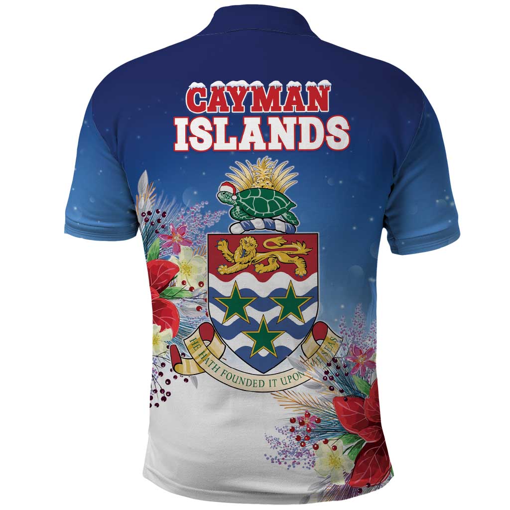 Cayman Islands Christmas Polo Shirt Coquette Bow Xmas Vibe - Wonder Print Shop