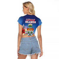 Cayman Islands Christmas Raglan Cropped T Shirt Coquette Bow Xmas Vibe - Wonder Print Shop