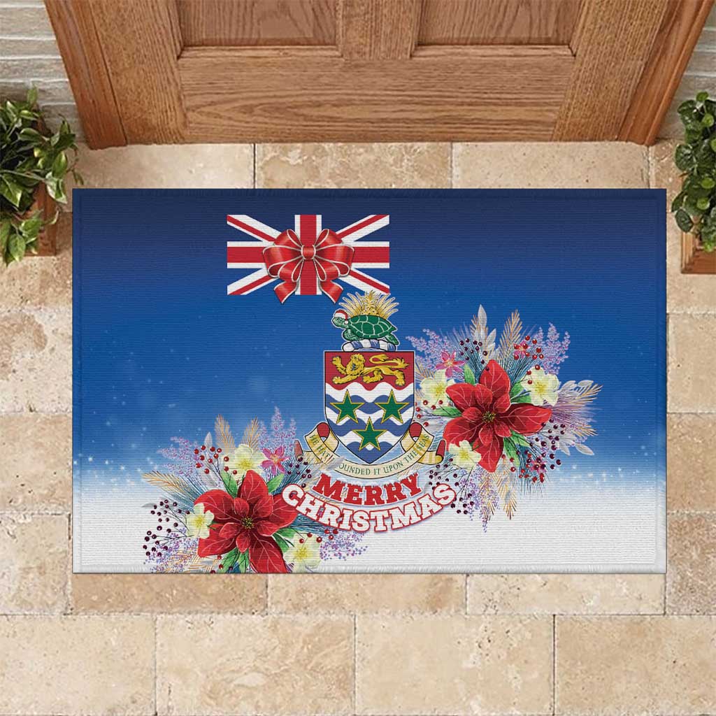 Cayman Islands Christmas Rubber Doormat Coquette Bow Xmas Vibe - Wonder Print Shop