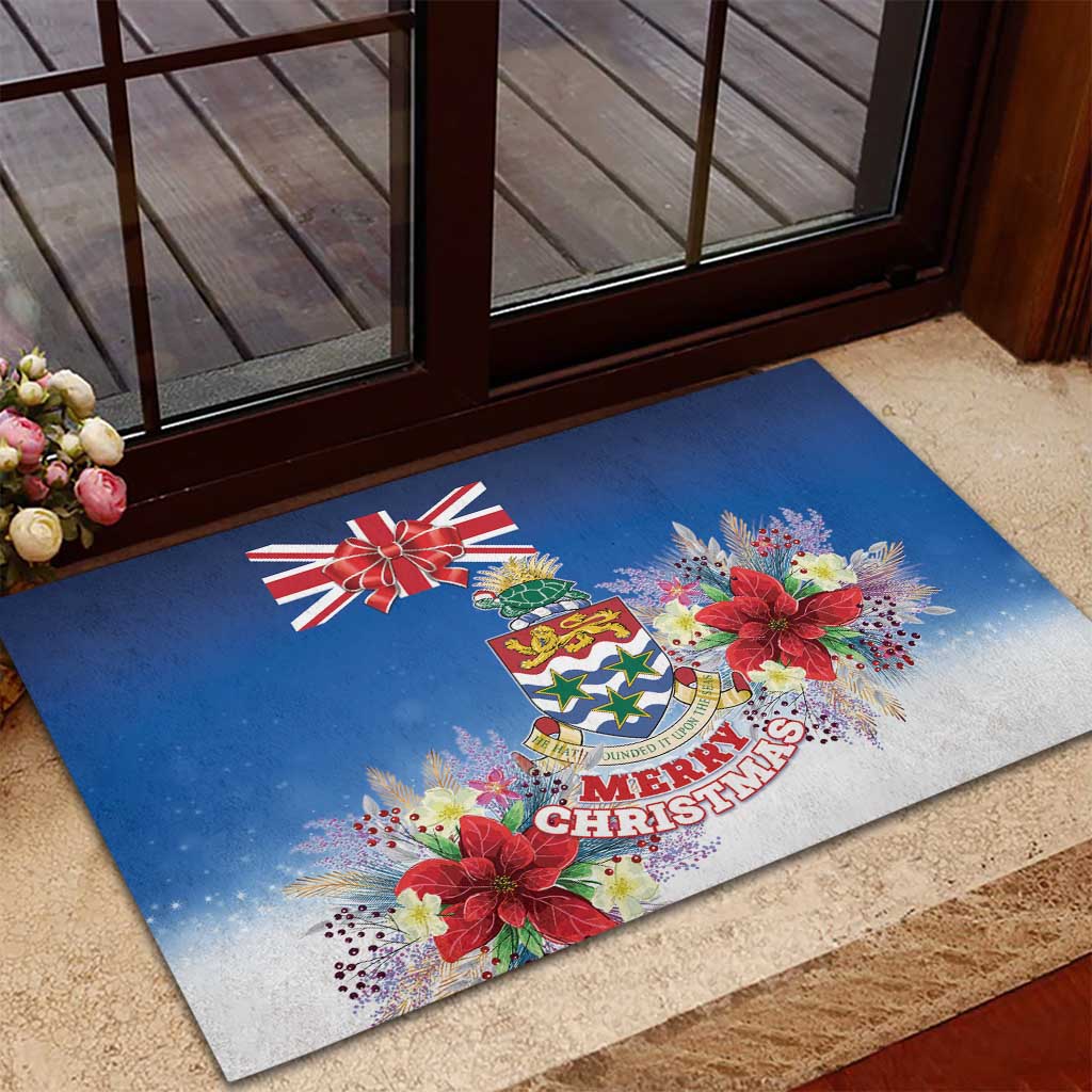Cayman Islands Christmas Rubber Doormat Coquette Bow Xmas Vibe - Wonder Print Shop
