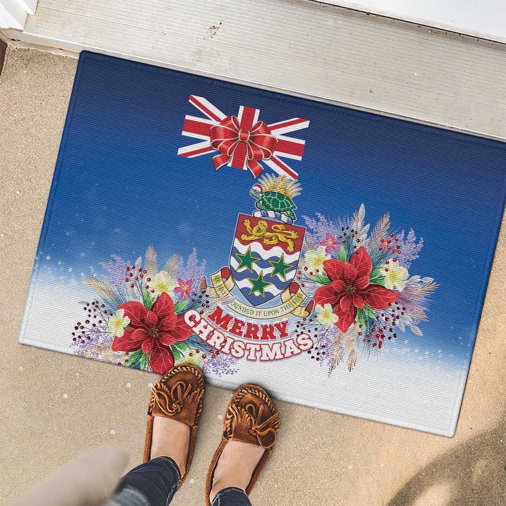 Cayman Islands Christmas Rubber Doormat Coquette Bow Xmas Vibe - Wonder Print Shop