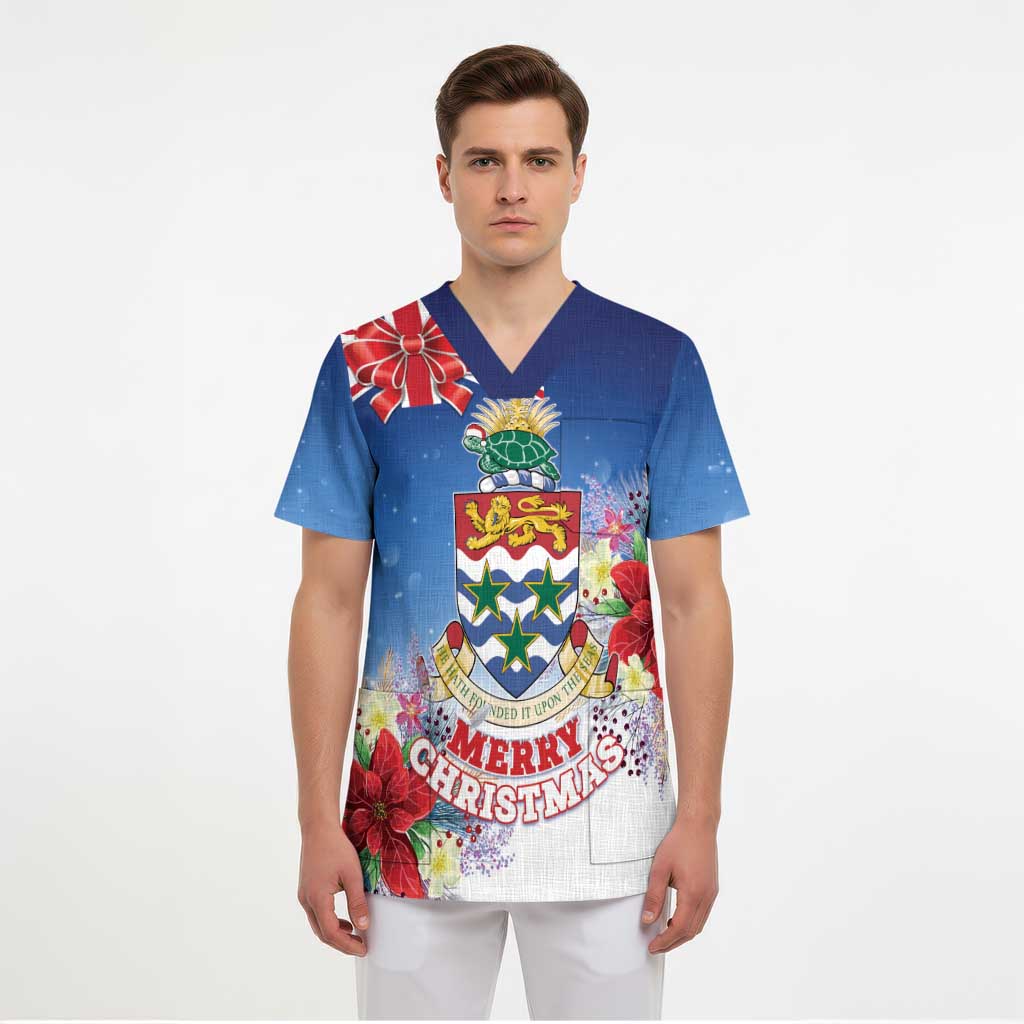 Cayman Islands Christmas Scrub Top Coquette Bow Xmas Vibe - Wonder Print Shop