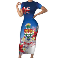 Cayman Islands Christmas Short Sleeve Bodycon Dress Coquette Bow Xmas Vibe - Wonder Print Shop