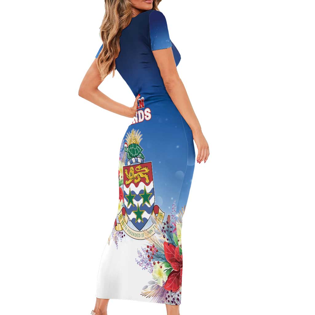 Cayman Islands Christmas Short Sleeve Bodycon Dress Coquette Bow Xmas Vibe - Wonder Print Shop