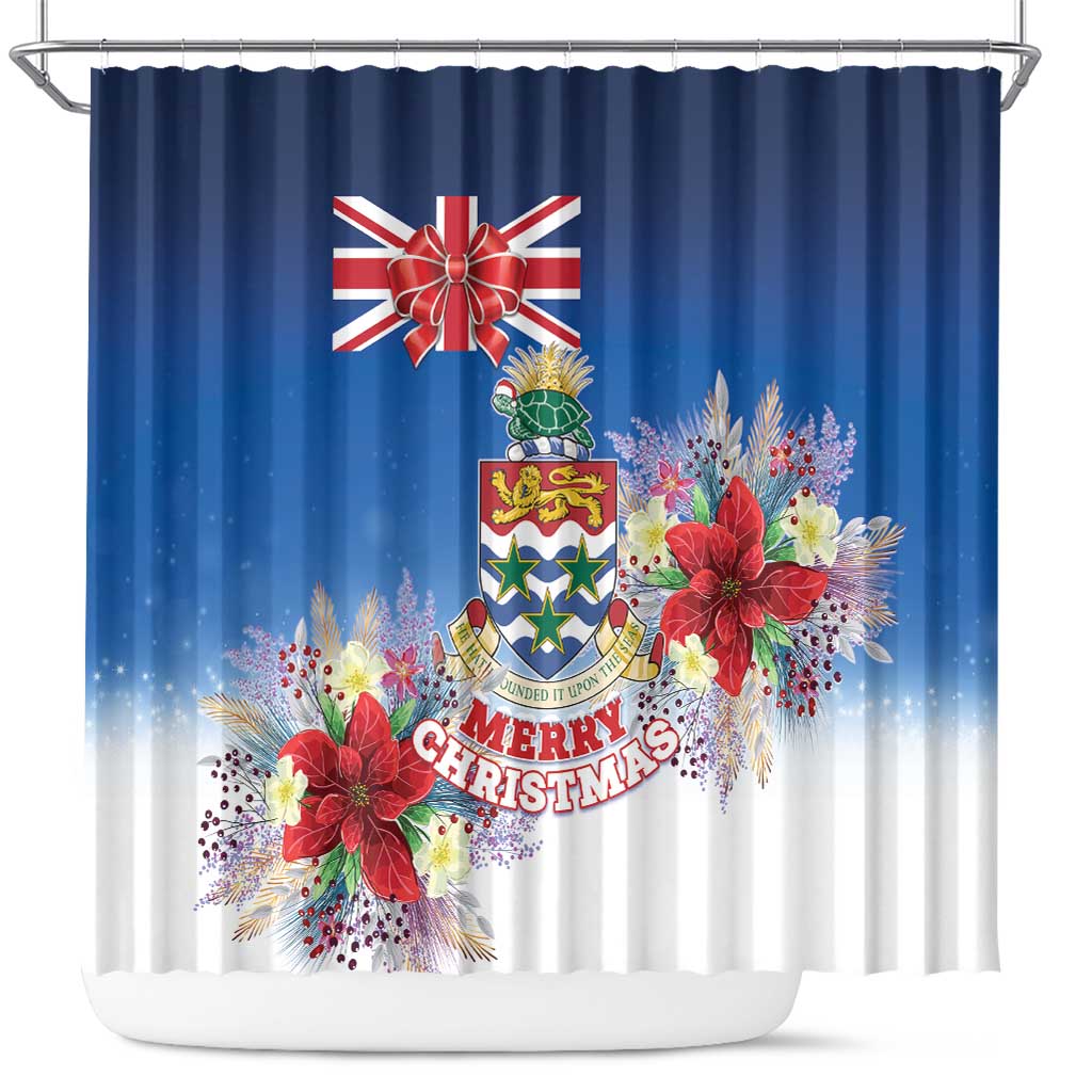 Cayman Islands Christmas Shower Curtain Coquette Bow Xmas Vibe - Wonder Print Shop
