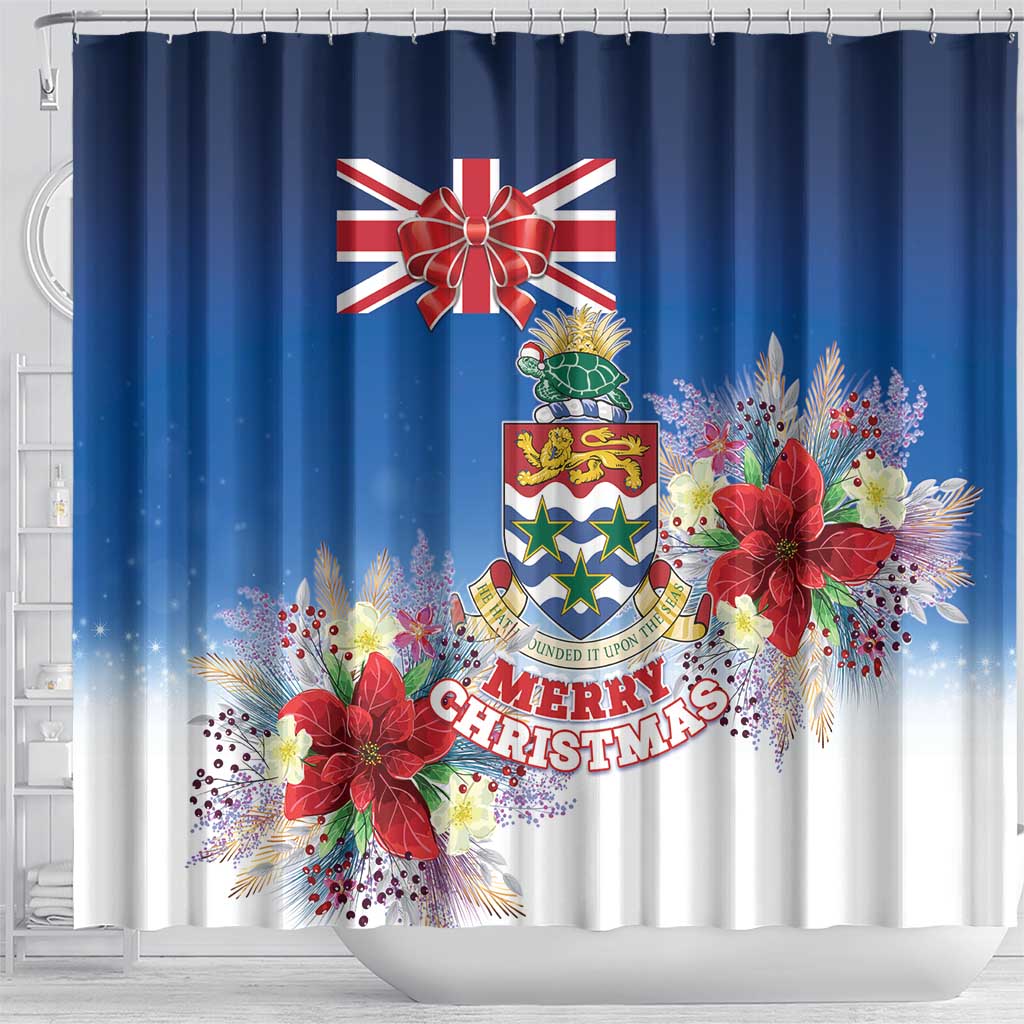 Cayman Islands Christmas Shower Curtain Coquette Bow Xmas Vibe - Wonder Print Shop